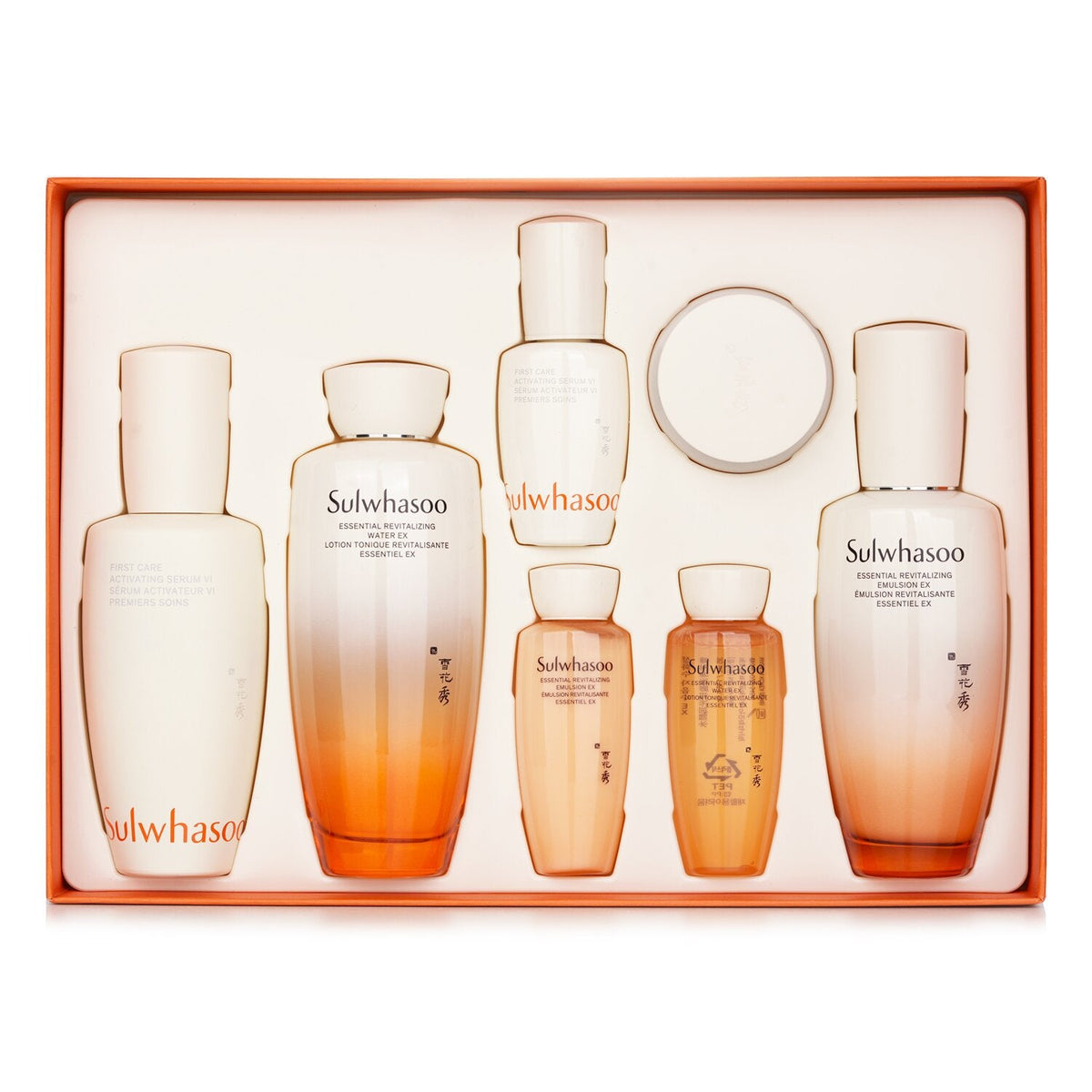 Sulwhasoo Essential First Care Set: First Care Activating Serum VI 90ml+Essential Revitalizing Emulsion EX 125ml+Essential Revitalizing  3pcs