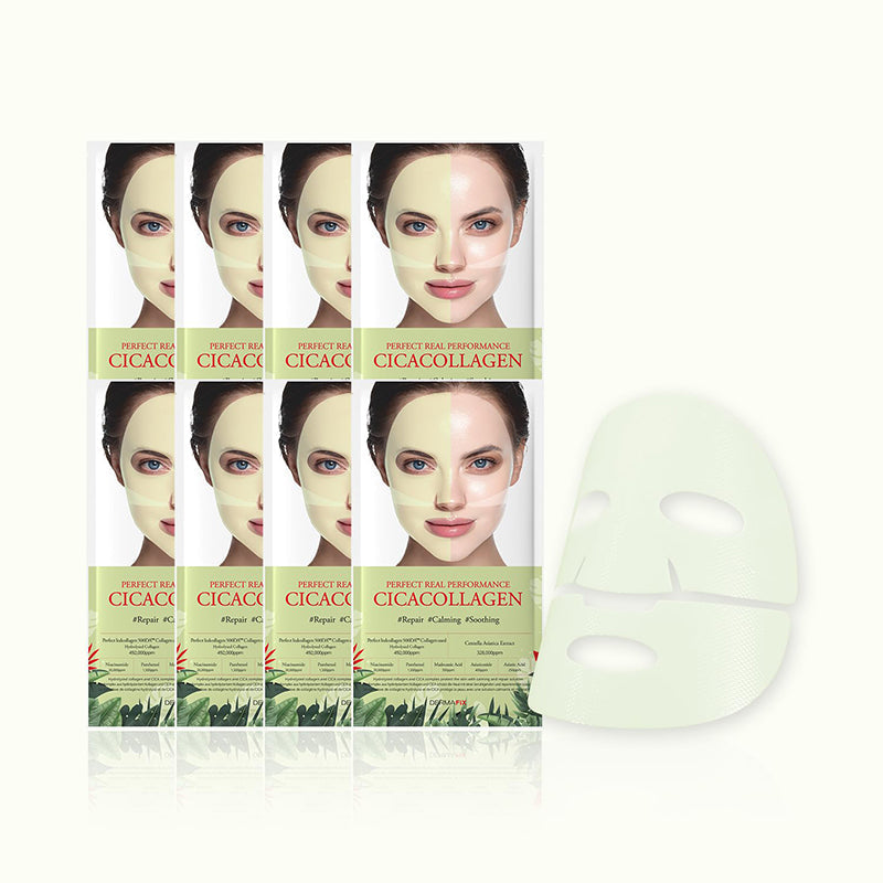 DERMAFIX Cica Collagen Mask 8 Sheets – Soothing & Repairing Green
