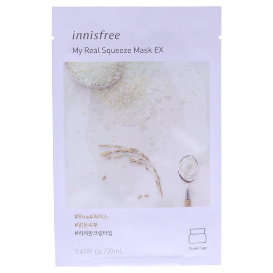 Innisfree My Real Squeeze Mask - Rice by Innisfree for Unisex - 0.67 oz Mask
