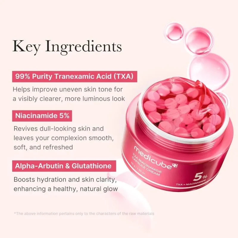 Medicube TXA Niacinamide Capsule Cream 55 กรัม – ครีมบำรุงผิวขาวกระจ่างใสจากเกาหลีเพื่อผิวเรียบเนียนและดูสม่ำเสมอ